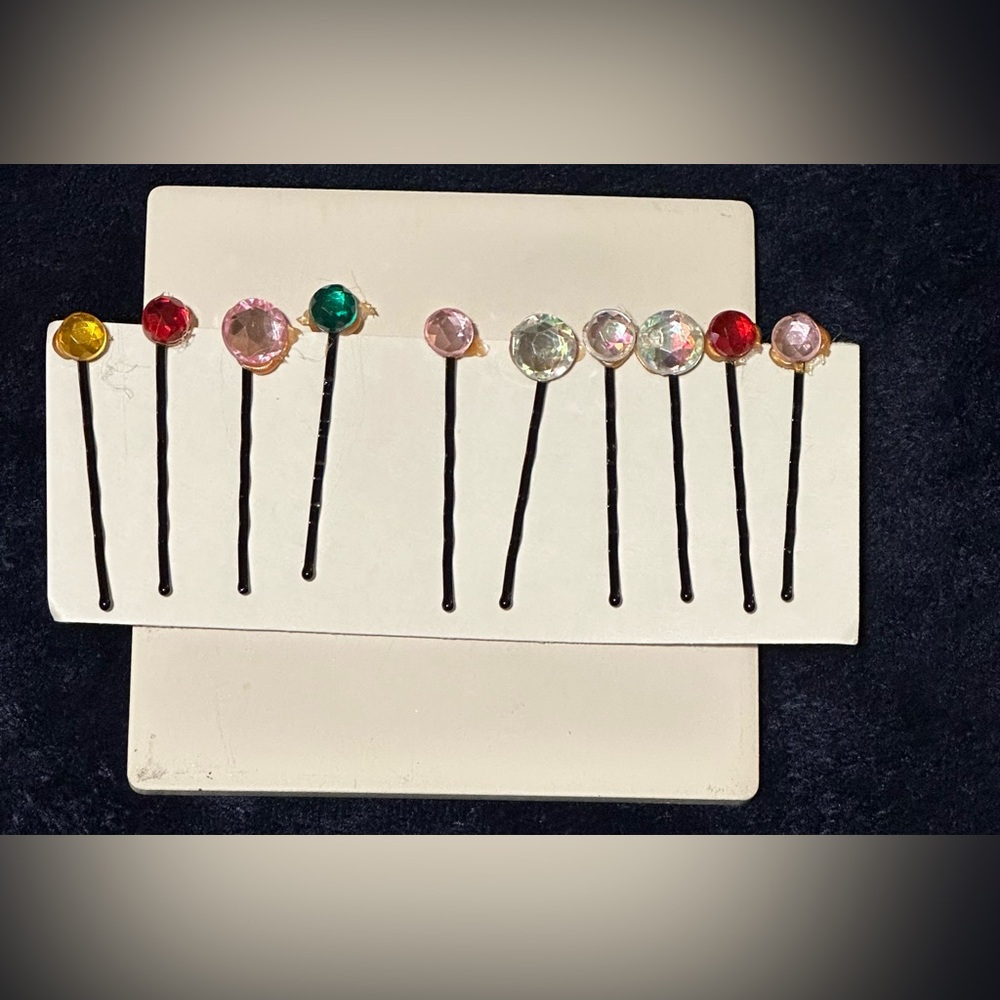 Lorena Espinoza Design Plastic Jewels Bobby-Pins, 10Pk (NWT)